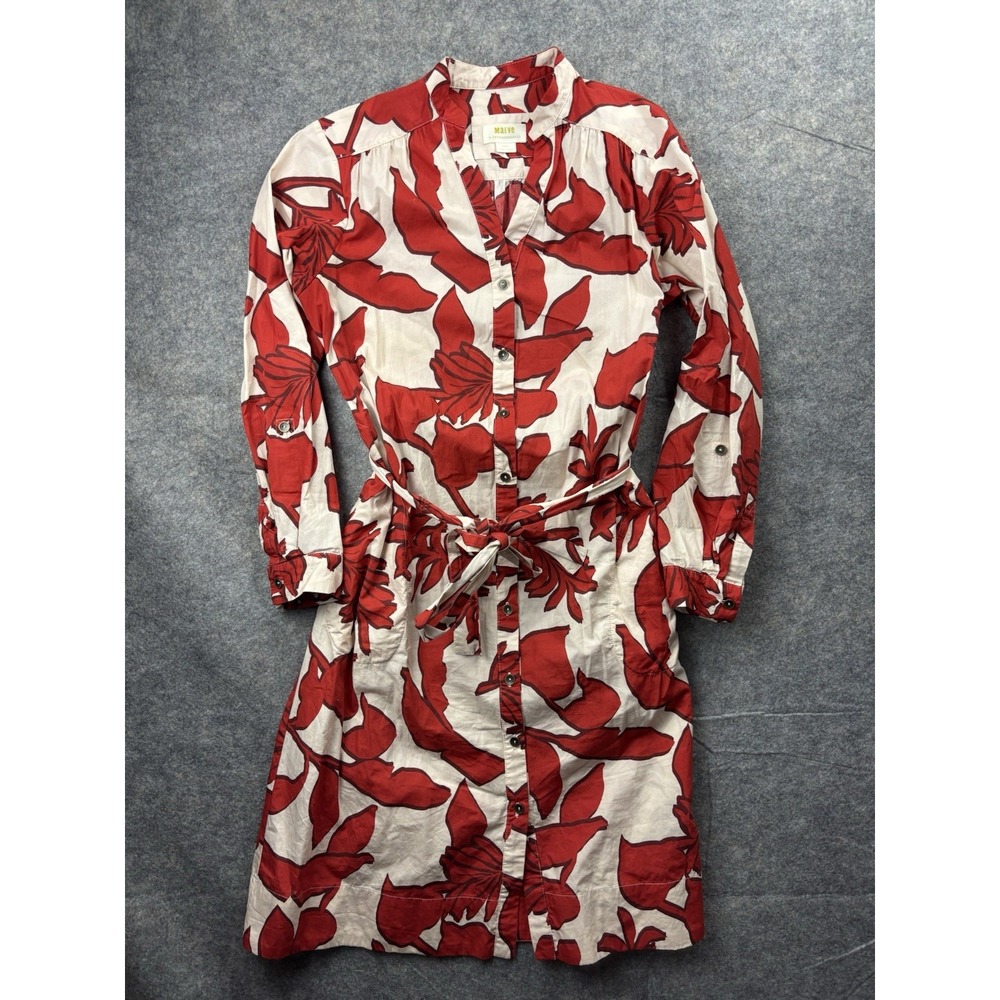 Anthropologie MAEVE Women's XS Shirt Dress Belted Button Down Floral Print SEE